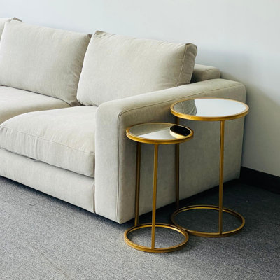 Mirrored Glass Top Nesting Tables