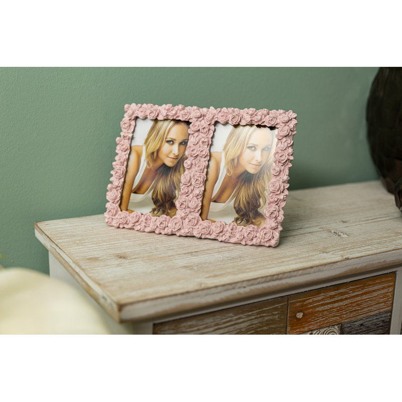 Pink Embossed Picture Frame, 18cm H x 26cm W x 3cm D
