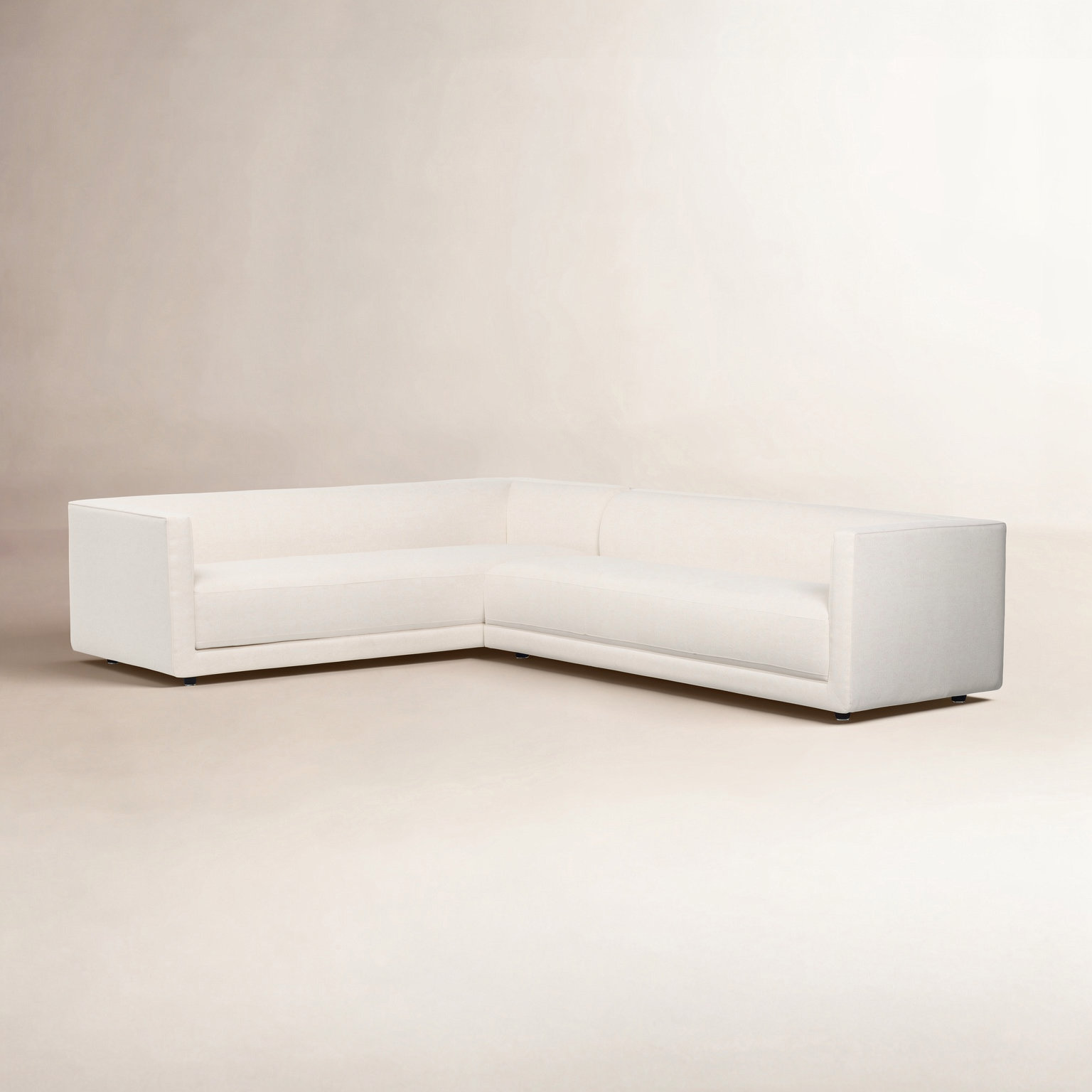 Fitch Velvet Corner Sectional, Left Hand Facing, Nomad Snow Crypton Performance Chenille