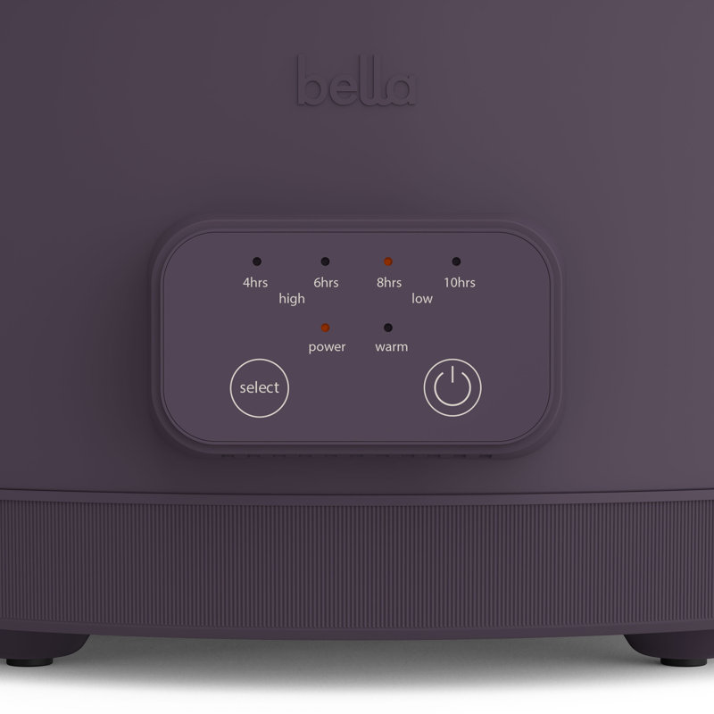 Bella 6 Quart Programmable Slow Cooker with Ceramic Nonstick Pot, Plum