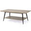 Table basse Canyon gris avec tablette inférieure pour le rangement