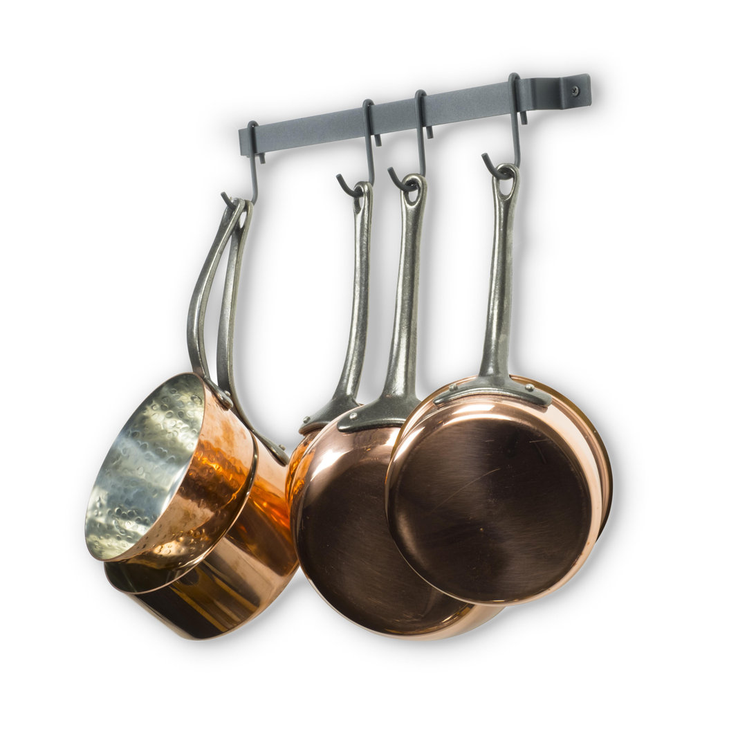 Casto Iron Straight Wall Mounted Pot Rack (Set of 2) Prep & Savour 