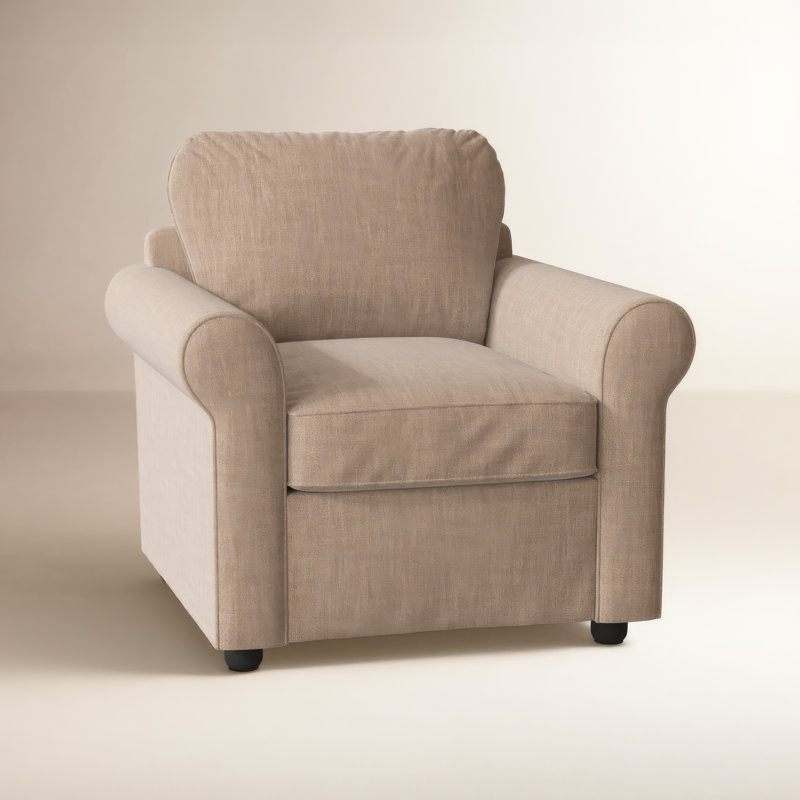 Fauteuil rembourré Warrington, Tissage panier en lin Conversation