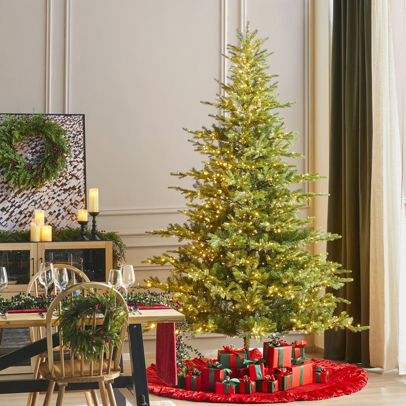 Mcdaniel 11' Pre-Lit Fir Christmas Tree, 9' H