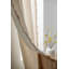 Panneaux de rideaux de fenêtre à seuil en coton à petites paillettes en coton beige Feuil-834373066