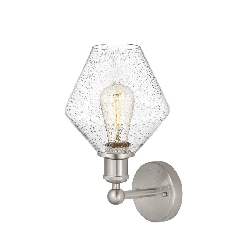 Applique murale 1 lumière 8 "Edison Amylea, Nickel satiné