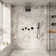 22" Wall-Mount LED Bluetooth Music Thermostatic Rainfall Complete Shower System with Rough in-Valve