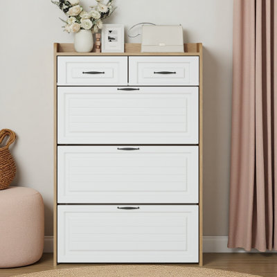 Shoe Cabinet With 3 Doors 2 Drawers,Large Space For Storage
