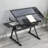 Latiffa Modern Glass Drafting Table Set With Adjustable Height And Ergonomic Chair
