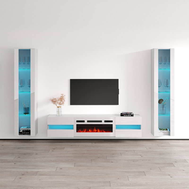 Meuble audio-vidéo Metro White, Blanc
