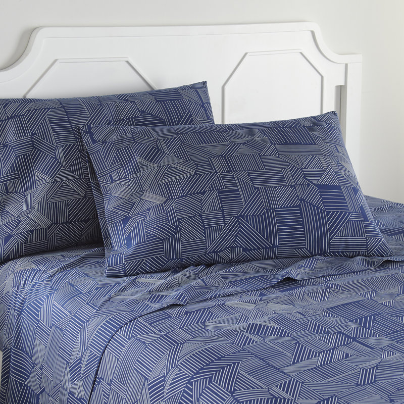 Ensemble de draps en microfibre Vilano Choice, Ensemble de draps pour grand lit + drap-housse + 2, Bleu