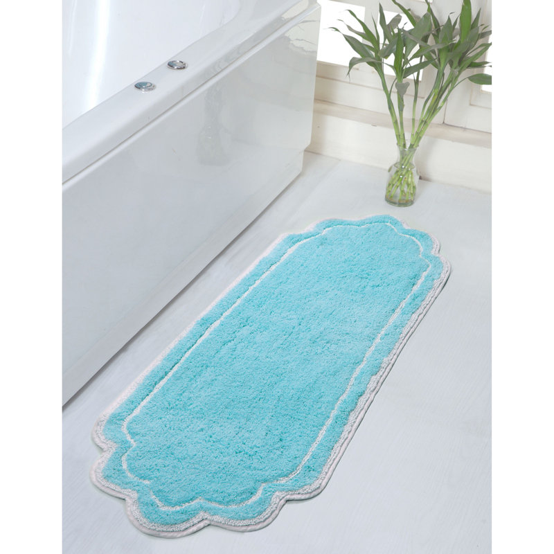 Tapis pour salle de bain Dobrinka, Turquoise, 21 po x 54 po (rectangle)
