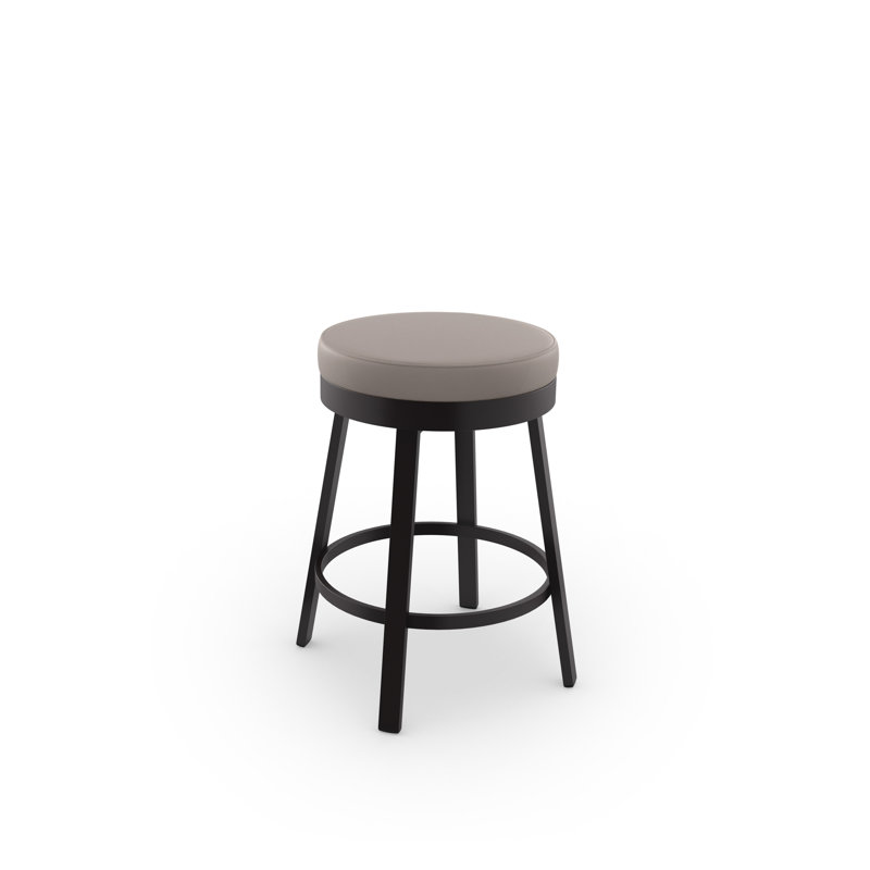 Tabouret de comptoir et de bar Dealba, Brun foncé texturé, Tabouret de bar (assise de 30 po de hauteur), Gris chaleureux