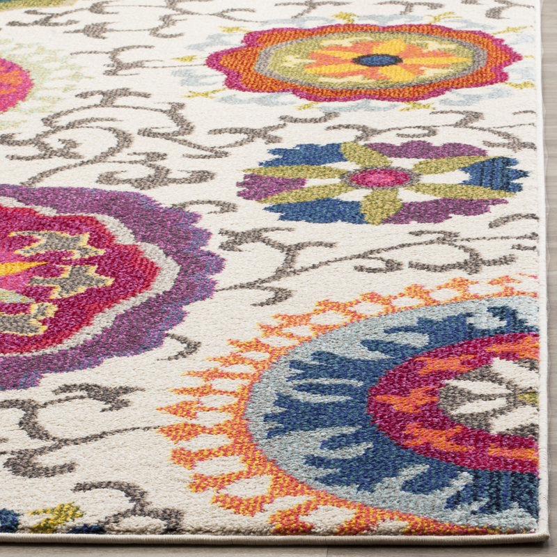Tapis multicolore à motif floral Hertzler, Rectangle 6 pi x 8 pi