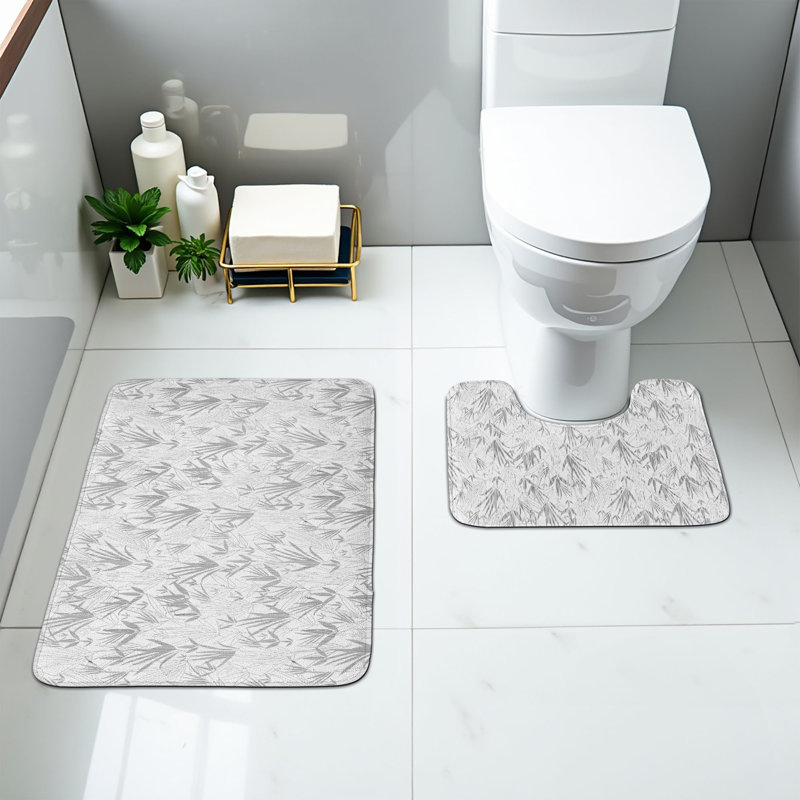  Tapis de salle de bain asiatique à motif asiatique 2 pièces