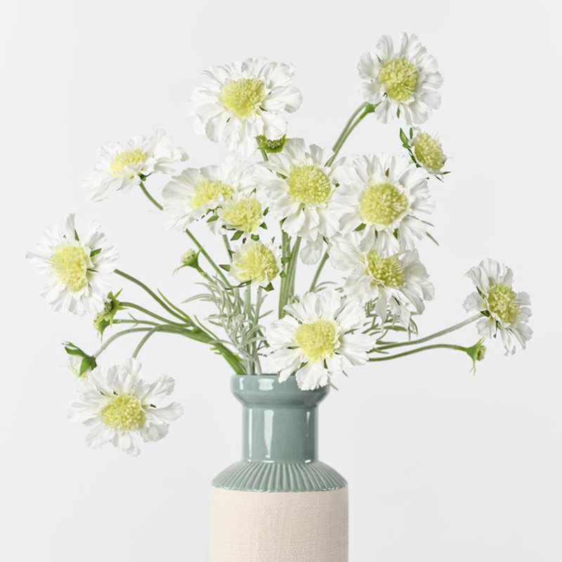 Bleuet décoratif en soie Audet (paquet de 1 branche), Jaune, 30,81 po x 4 po