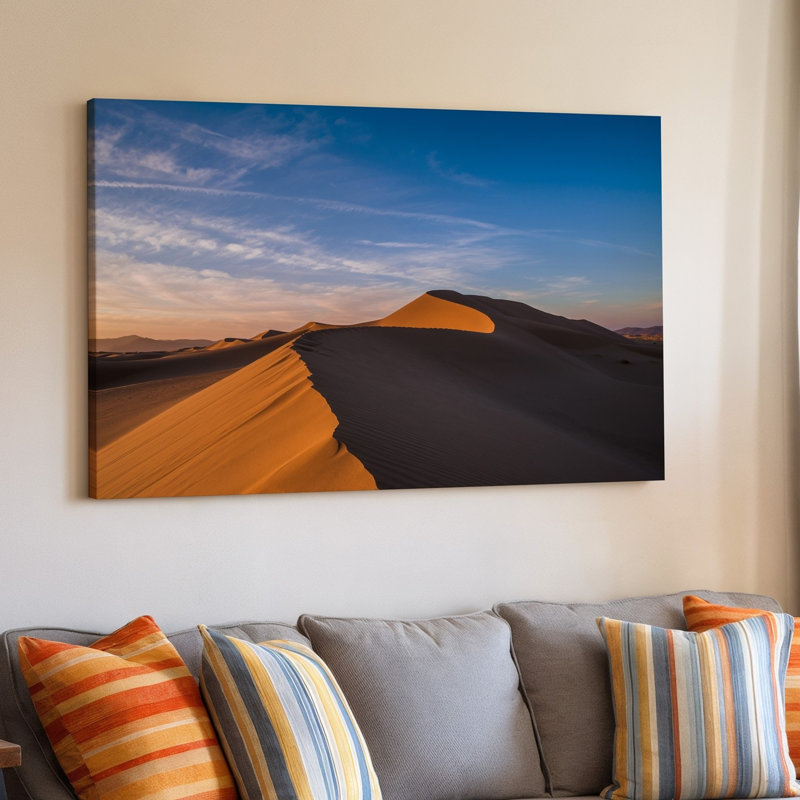 Reproduction d'art sur toile, "Un magnifique paysage désertique à l'aube avec des dunes de sable ondulées", H 20 po x l 30 po