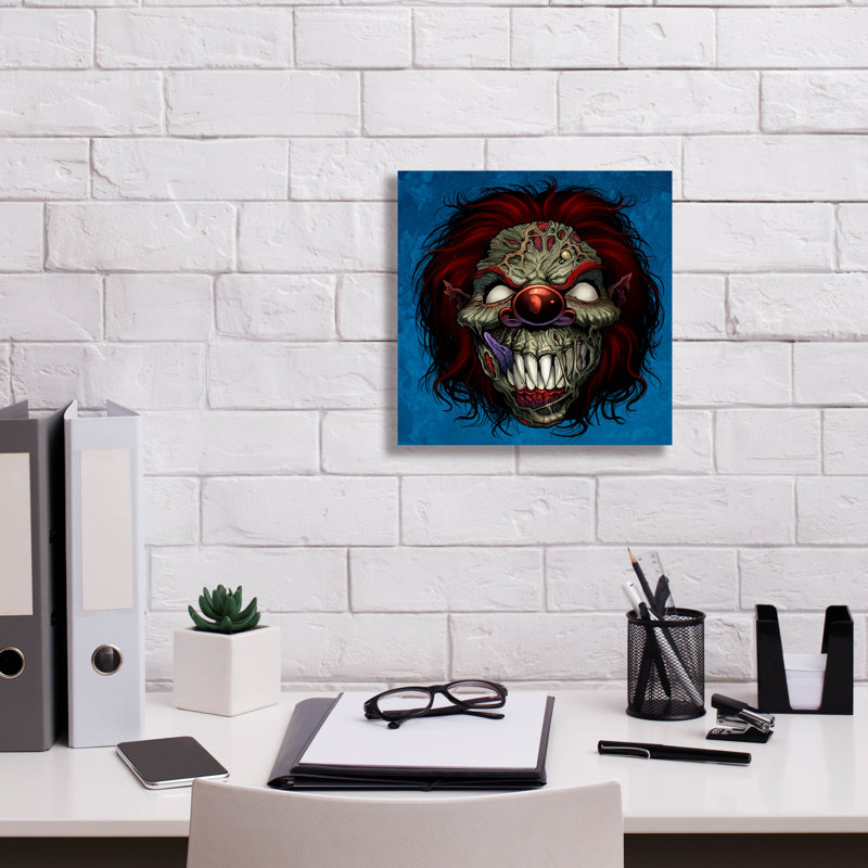 Nubble Evil Clown 1 sur impression sur toile, H 12 po x l 12 po x P 0,75 po