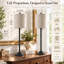 Lampes de table de style campagnard français noires à fuseaux, 77,5 cm (30,5 po), avec abat-jour en lin, ensemble de 2