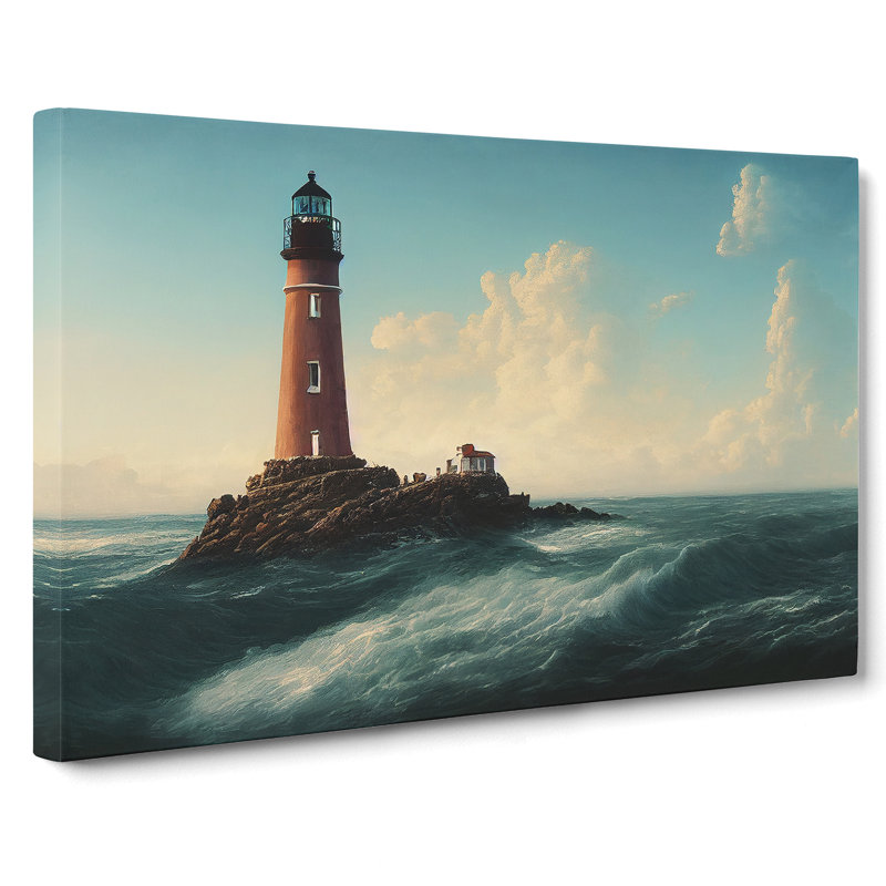 Joyous Lighthouse - Wrapped Canvas Print, 35cm H x 50cm W x 3cm D