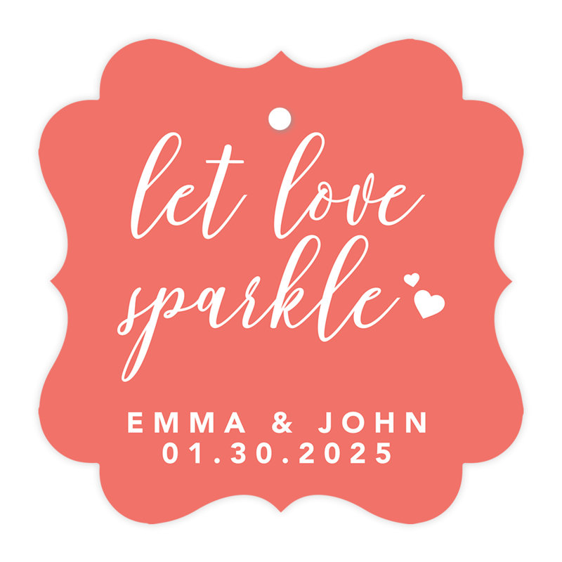 Cadre personnalisé sur mesure Let Love Sparkle, Corail foncé