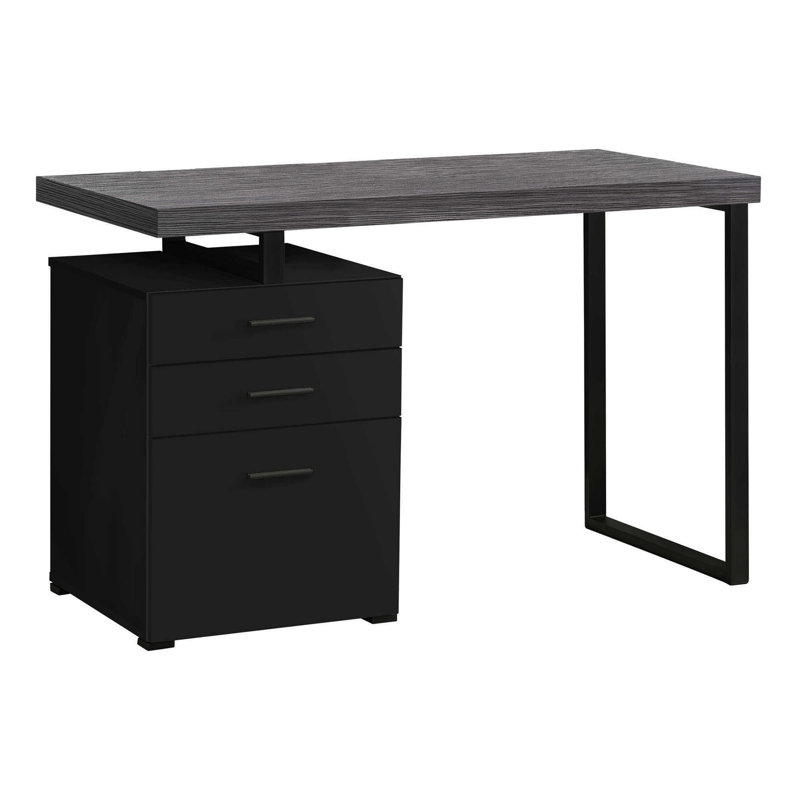 Computer Desk Home Office, Laptop, Left, Right Set-up, Storage Drawers, 48"L, Work, Laminate, Dark Gray/Black