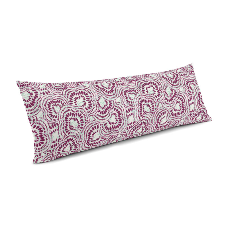 Housse et insert de coussin rectangulaire Sassafrass, 12 po x 24 po, Écume de mer / mauve