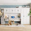 Lit escamotable simple avec armoire murale, armoire et bureau intégrés, pour des solutions peu encombrantes dans les maisons modernes-45850534