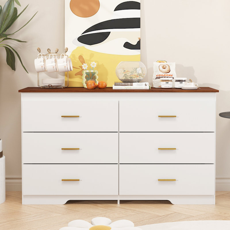 Console buffet avec finition blanche et brune