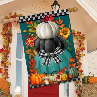 Colourful Pumpkin Stack House Flag