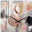 «Pink Stripes And Lines Modern Art II - Transitional Shapes Unique Shape», horloge murale-106127500