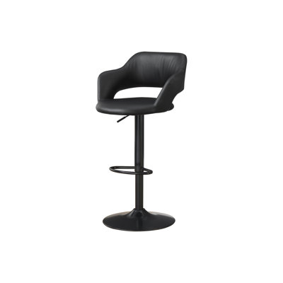 Tabouret de bar réglable en métal avec aspect cuir, pivotant et design contemporain