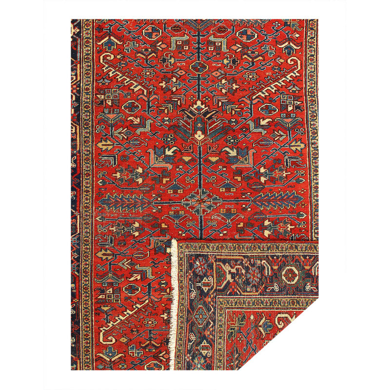 Tapis rouille antique Heriz Serapi 6 pi 6 po x 8 pi 11 po