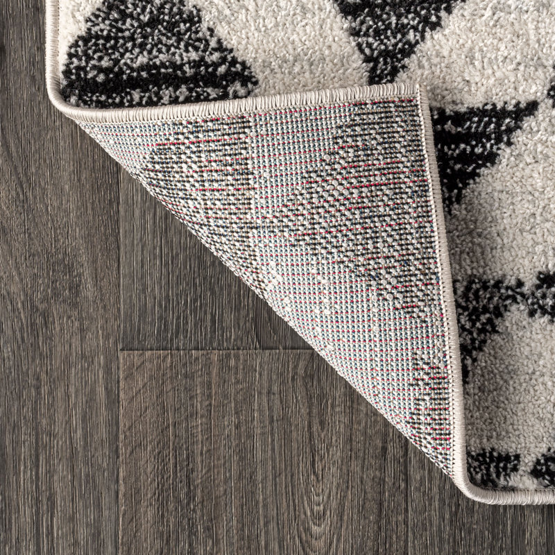 Tapis crème / noir Farnham, Rond 7 pi