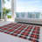 Machine Washable Indoor/Outdoor Christmas Plaid Xhevrie Black Rug-1203108796