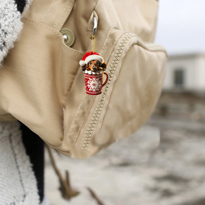 2024 Festival Vacation Advent Calendar 24 Day Christmas Countdown Calendar Dachshund Pendant With Santa Hats 2D Xmas Tree Chicken Ornaments For Christ