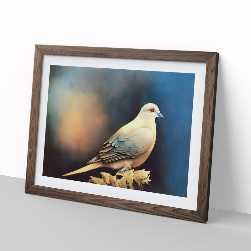 Spectacular Dove Bird - Framed Print, 34cm H x 46cm W, Walnut Frame