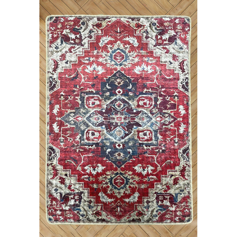 Luxurious Area Rug, 100% Polyester, 4.6 x 6.2 ft | Antibacterial, Non-Slip Underside, 0.4 in Pile Height | Machine Washable, Durable Design, Perfect for Living Room & Bedroom Décor | Soft & Easy to Clean