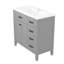 Meuble-lavabo de 36 po avec lavabo en céramique, armoire grise, structure en bois massif, fabrication et grands tiroirs pour les pièces de rangement,-850098040