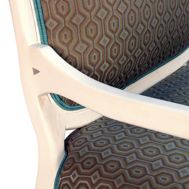 Brenford 31.5'' Wide Armchair, Dark Green Polyester, White