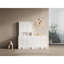 Ensemble de meuble-lavabo autoportant 72 po, 4 armoires de rangement et 2 armoires murales, portes et tiroirs à fermeture en douceur, blanc brillant, contreplaqué (KD-Packing)