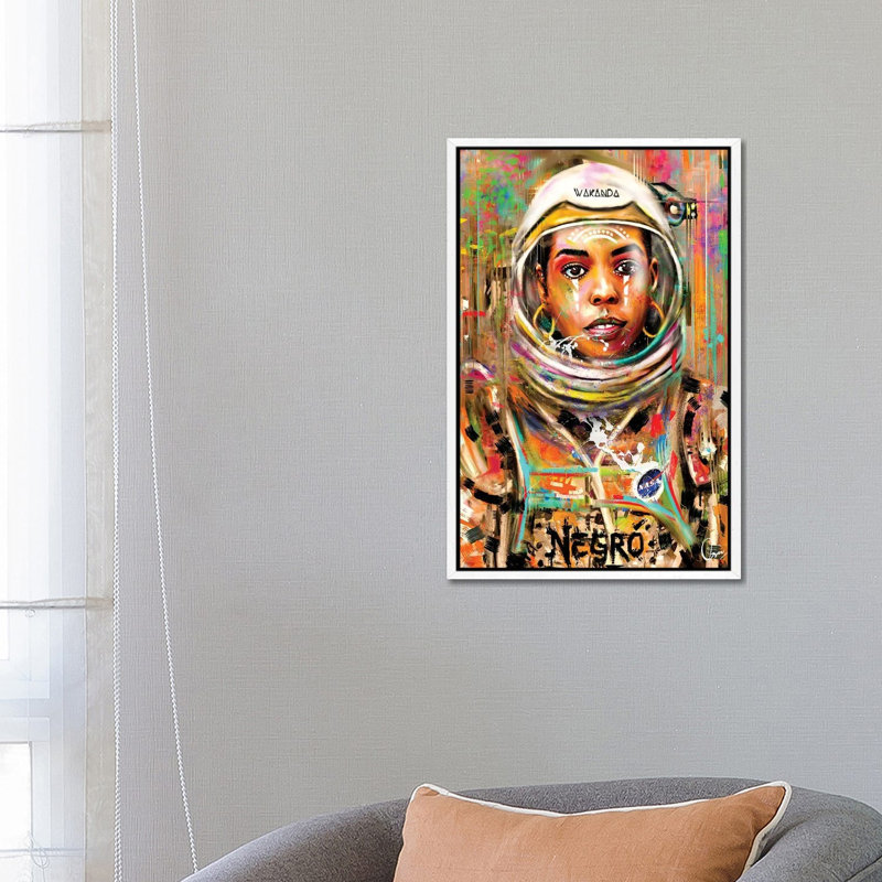 Space Negro by Crixtover Edwin - Wrapped Canvas Print, White Framed, 66.04 cm H x 45.72 cm W