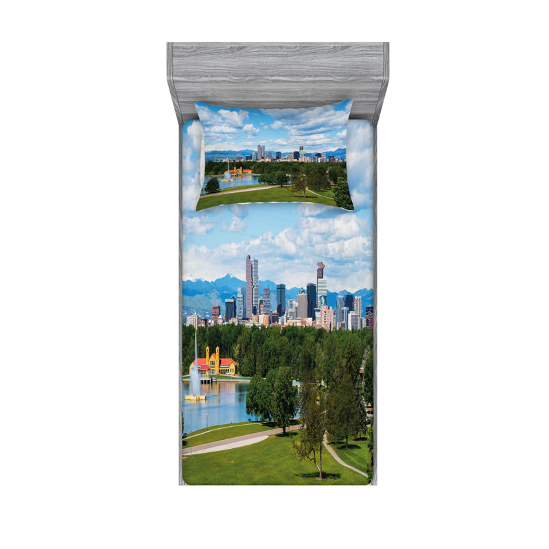Ensemble de draps City Park at Denver, Ensemble de draps pour lit simple avec drap-housse