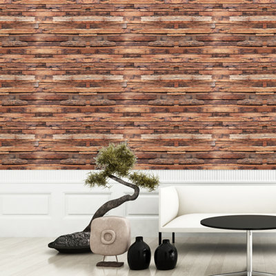 Décalcomanie murale bandes de bois