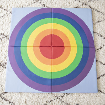 ECR4Kids SoftZone Rainbow Folding Activity Play Mat, 48in Square, Baby Essentials