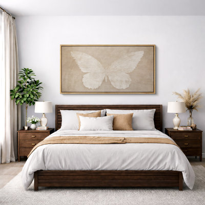 Neutral Butterfly Silhouette Minimal Nature Wall Decor Extra Large Pictures Framed Canvas Print Wall Art