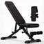 Banc de musculation réglable avec bandes de résistance, banc d'entraînement inclinable / inclinable pliable pour l'entraînement de tout le corps, banc de musculation polyvalent pour la gymnastique à domicile, noir