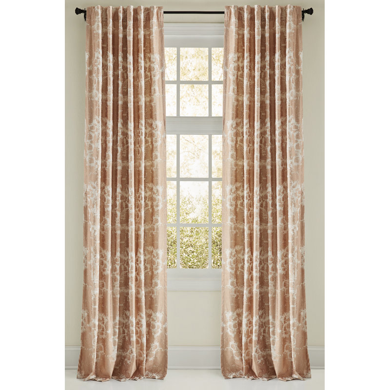 Marissa Room Darkening Curtain, 50" W x 108" L, Rose Gold
