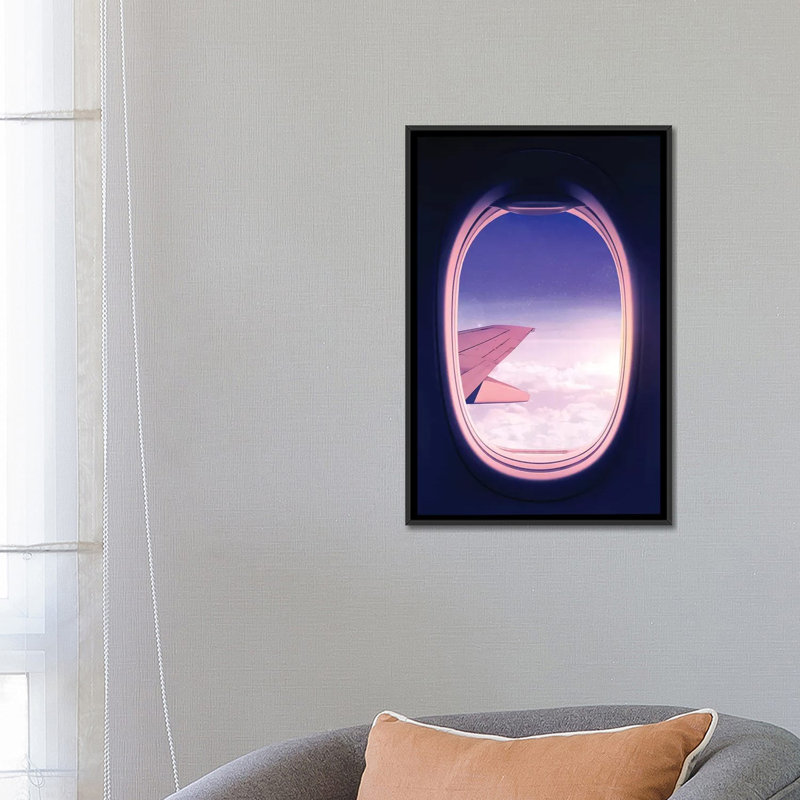 « travel the world »-impression Nicklas Gustafsson, H 26 po x l 18 po x P 1,5 po, Toile avec cadre noir, Pas de tapis