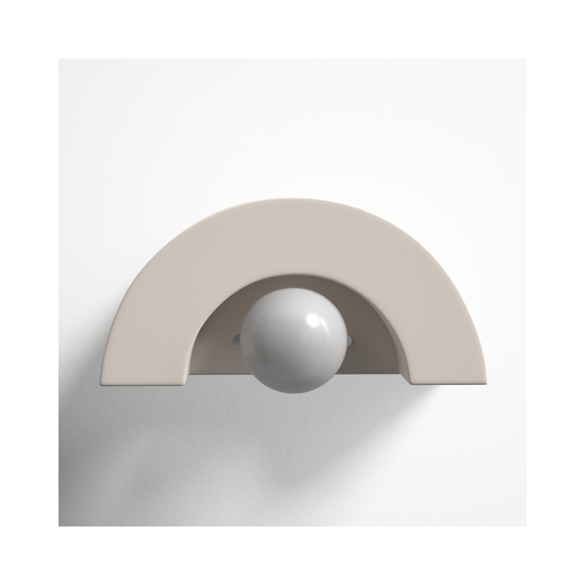 Payam Single Light Ceramic Dimmable Half Moon, Matte White